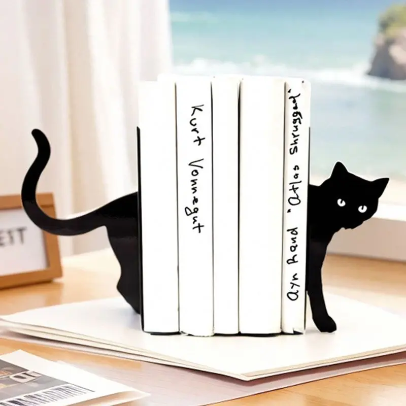 Creative Cat Bookshelf Baffle Office Book Stand Clip Book Shelf Student Book Storage Bookshelf Book End Bookend Ornaments