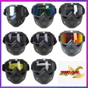 100% BARU Kacamata Motor Cross Goggles Mask Bogo Goggles Mask Goggles Masker Goggles Mask Helmet Kacamata Helm Cross Kacamata Helm Retro Kacamata Helm Bogo