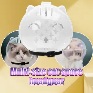 M/L Penutup Pelindung Kepala Kucing Perlindungan Aman Mencegah Kucing Menggigit Topi Pengantar Kucing Yang Aman