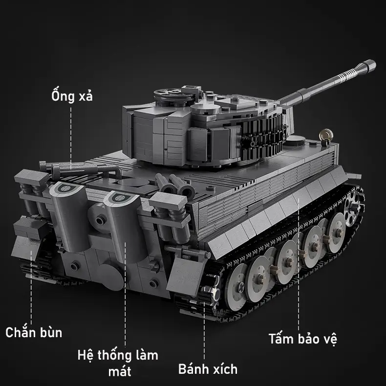 Đồ Chơi Lắp Ráp Technic Mô Hình Xe Tăng Chiến Đấu Điều Khiển Từ Xa RC Tiger Tank C61071 Với 925 Mảnh Ghép 2