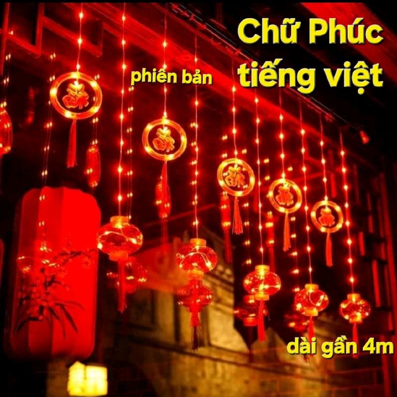 Lồng đèn chữ phúc trang trí tết kín nước trang trí được cả ngoài trời