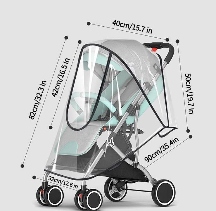 Product Introduction of Universal Stroller Rain Cover Baby Car Weather Wind Sun Shield Transparent Breathable Trolley Umbrella Raincoat Accessories 0