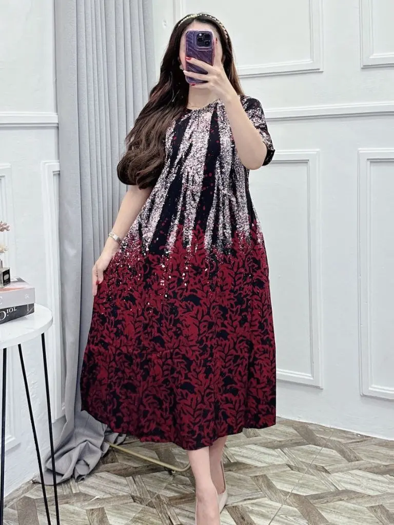 Daster Malaman Mat Rayon Super Anti Luntur Ld 110 PB 120 LB 2m Klok ADA SAKU & TALI SAMPING