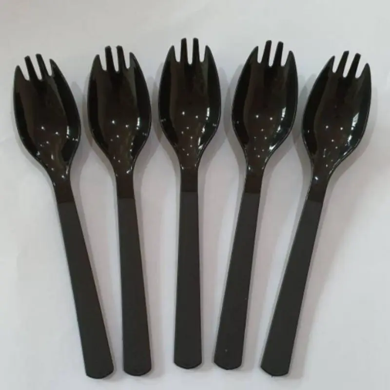 Sendok Plastik 2 in 1 / Sendok Garpu Plastik 2 in 1 (1pack isi 25pcs) tebal