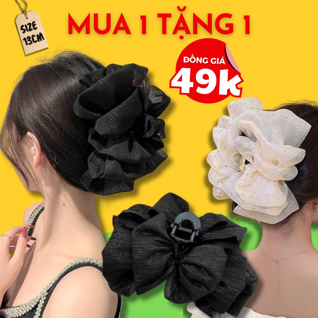 [MUA 1 TẶNG 1] Kẹp Tóc Lưới Bong Bóng Lớn, Phụ Kiện Thời Trang Phong Cách Hàn Quốc Hot Trend Dành Cho Nữ