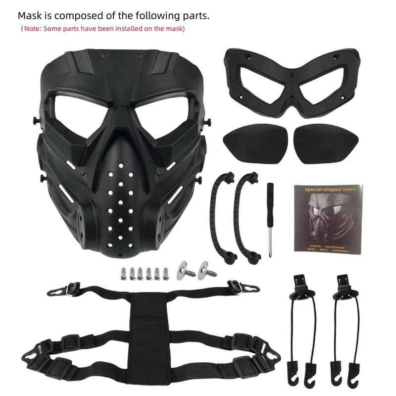 Tactical Mask, 1 Count Full Face Protective Mask with Adjustable Strap, Tactical Full Face Mask for Shooting Game, Self Defense Equipment Accessories 8