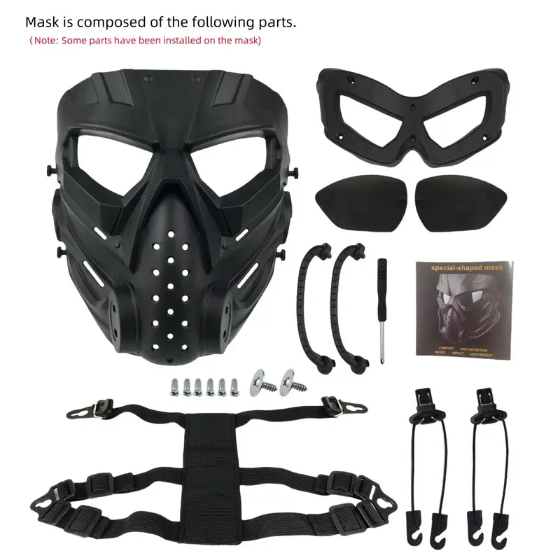 Tactical Mask, 1 Count Full Face Protective Mask with Adjustable Strap, Tactical Full Face Mask for Shooting Game, Self Defense Equipment Accessories 8