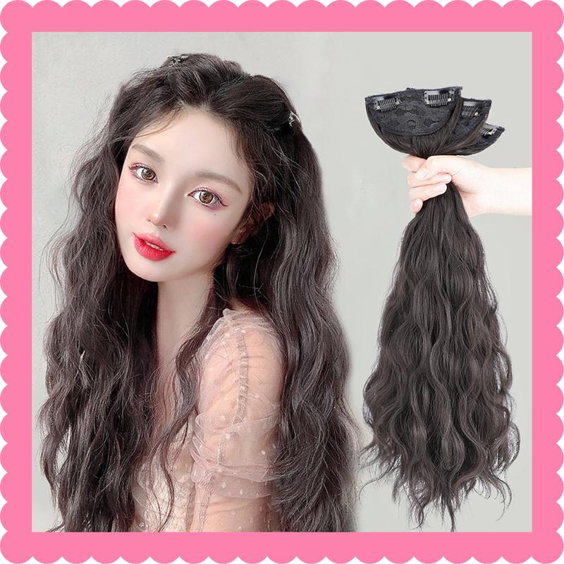 Set 3 dải tóc kẹp Minota tóc giả xoăn xù mềm mượt bồng bềnh dễ thương T02