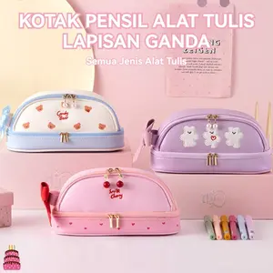 Large Capacity Double Layer Pencil Case – Waterproof Storage Box for School Supplies and Office Use | Versatile Organizer for Cosmetics, Pens, and More | Durable, Spacious Storage Bag for Everyday Use