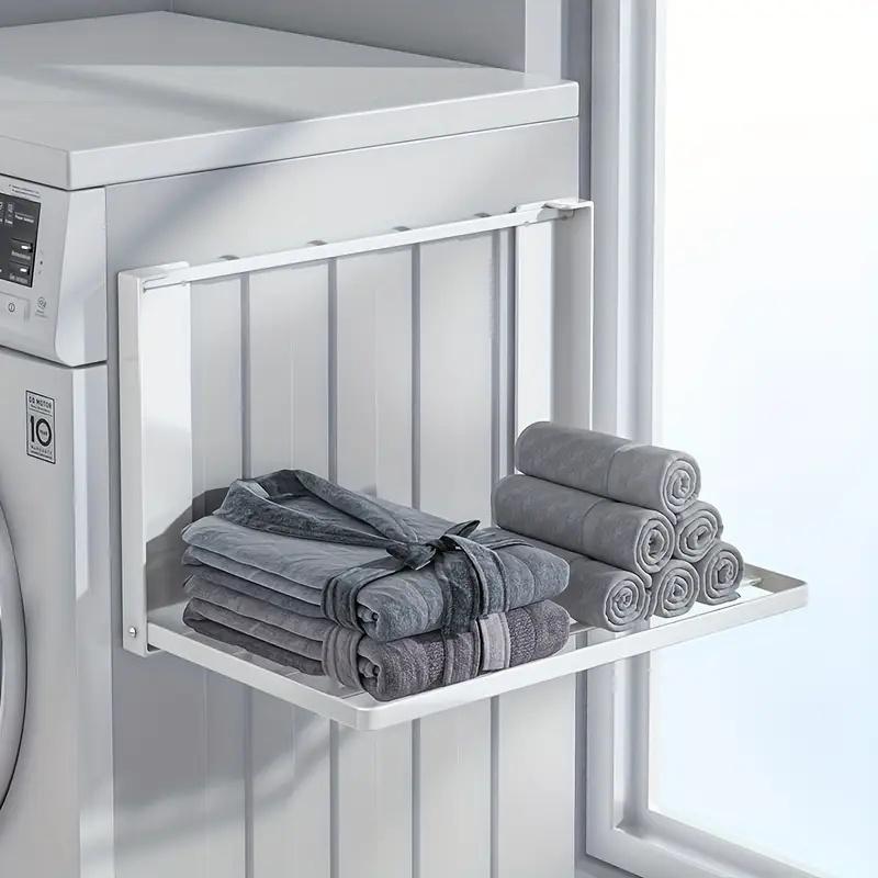 Product Introduction of Magnetic Foldable Storage Rack, 1 Count Wall Mounted Towel Rack, Multifunctional Storage Rack for Bathroom, Laundry Room, Home Organizer 7