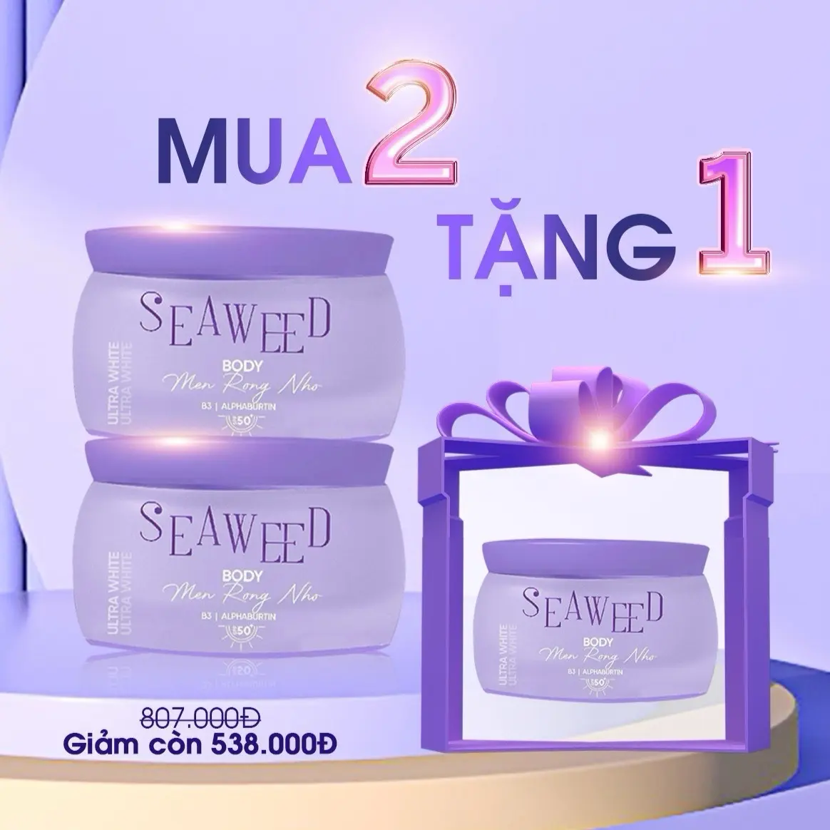 Combo 2 Kem Body Men Rong Nho Tặng 1 Body Men Rong nho  Dưỡng Da Body Làm Đẹp Da