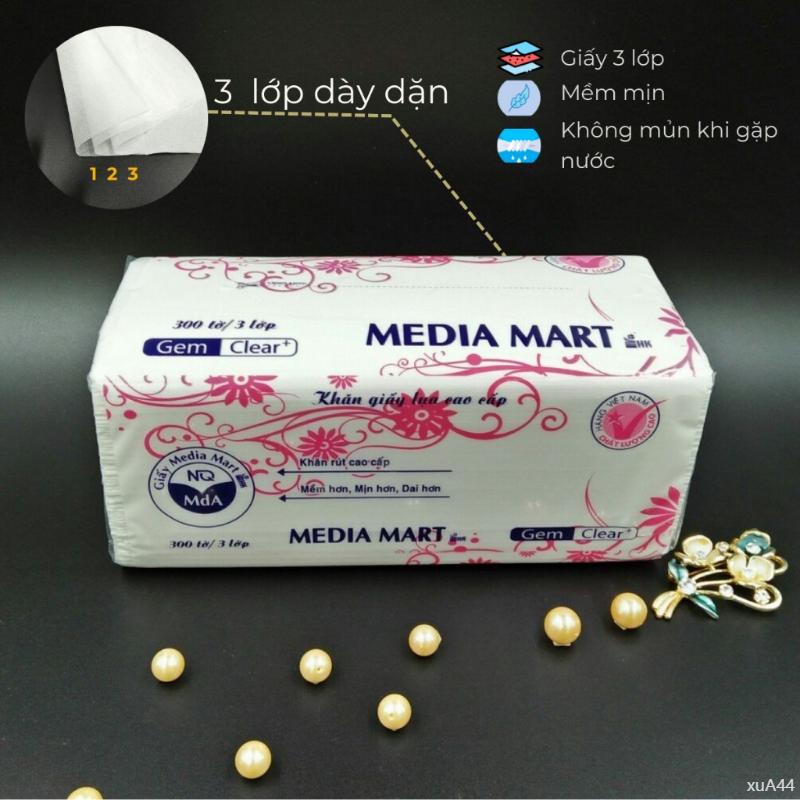Product Introduction of Giấy mềm như mây trời - Chạm một lần là yêu ngay từ đầu Khăn giấy rút Media Mart 300 tờ/3 lớp siêu dai mềm mịn - Giấy rút trắng loại 1 bịch lớn bảng  mắt  tone  ấm phấn  moon  slice nước  tẩy  trang  b5  khô romand  18 son  base  lót  môi  pink  bear màu 22
