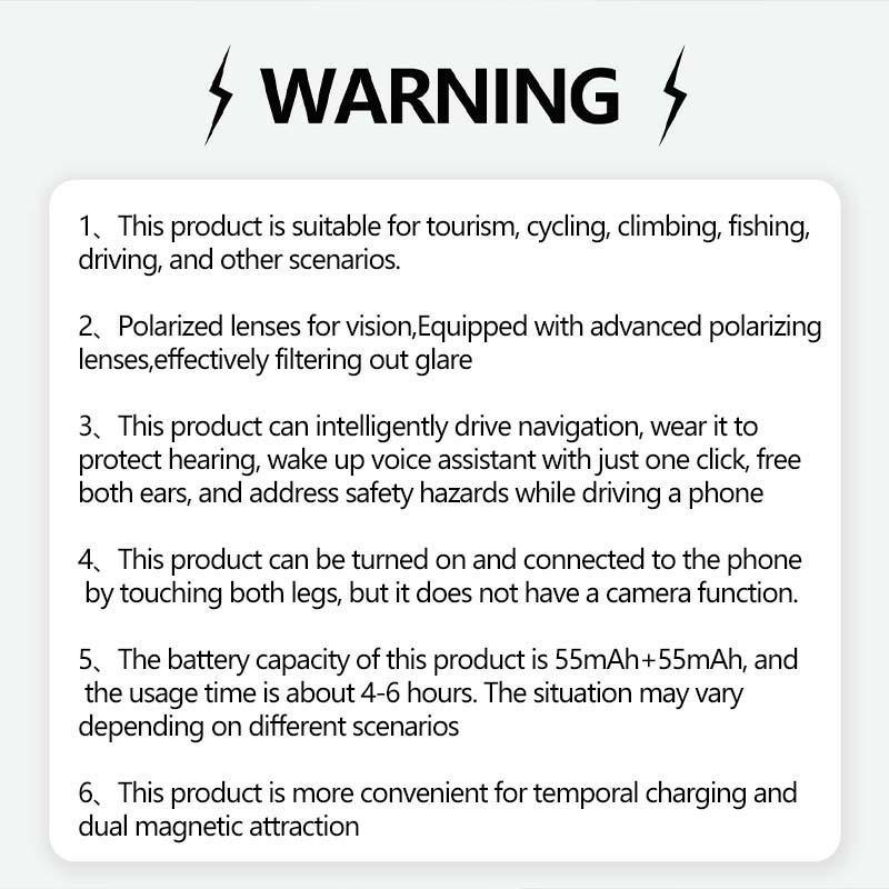 Smart Glasses, Bluetooth-compatible Earbud Glasses for Music & Calls, Durable Electronic Audio Glasses, Creative Sports Glasses, Perfect Christmas Gift 3