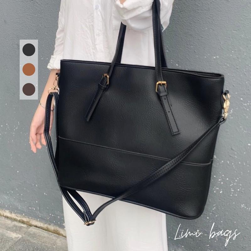 Túi xách công sở nữ Tote da thời trang size lớn LUMI đựng A4 laptop 15.6 inch cao cấp đẹp sử dụng đi học, đi làm, giỏ xách văn phòng size to, cặp sách tặng cho mẹ, cô giáo - TẶNG VÍ MINI CÙNG MÀU TÚI - Limi bags