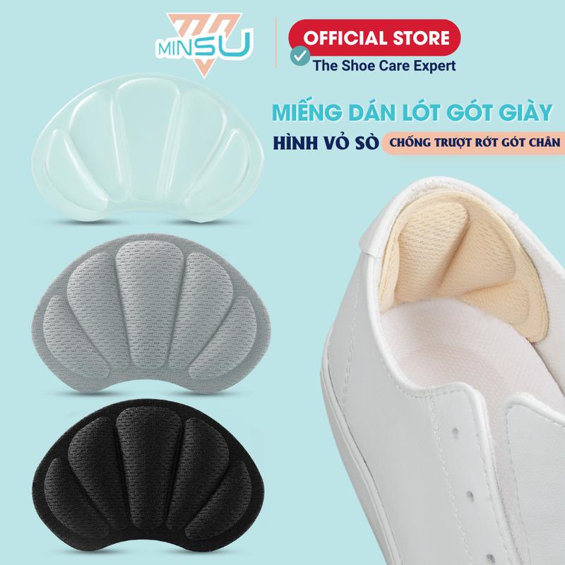 Miếng Dán Lót Gót Giày Vỏ Sò MINSU M5514 Đệm Chống Trầy Chân, Bị Rộng Chuyên Cho Giày Cao Gót, Thể Thao Nữ