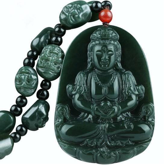 Mặt Dây Chuyền Quan Công A Di Đà, Ngọc Bích Hòa Điền Tự Nhiên, Vòng Cổ Ngọc Bích Màu Xám, Mặt Dây Chuyền Ngọc Bích, Hàng Thật Có Giấy Chứng Nhận, Vòng Cổ Mặt Dây Chuyền Ngọc Bích 6