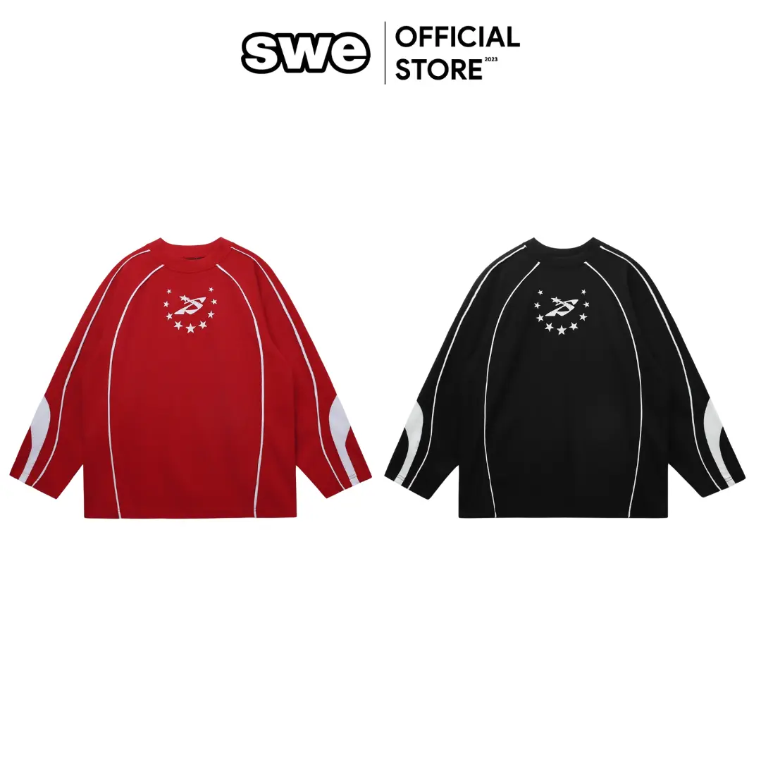 Áo Tay Dài Nam/Nữ Local. Brand SWE ORBIT LS TEE - RED/BLACK