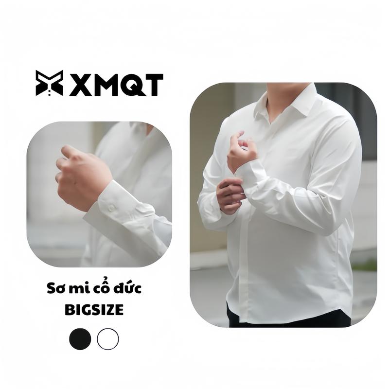    XẢ HÀNG BIGSIZE   Áo sơ mi cổ cổ Đức XMQT Trơn BIGISZE Dài Tay Thoáng Mát Dễ Phối Đồ Nam Menswear Có Cổ Shirt 