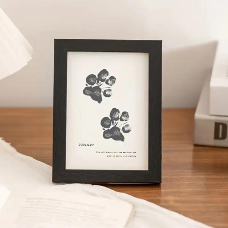 Product Introduction of Pet Paw Print Kit, 1 Set Including Photo Frame & Ink Pads, Pet Paw Print Kit for Dogs and Cats, Pet Memorial Gift 7