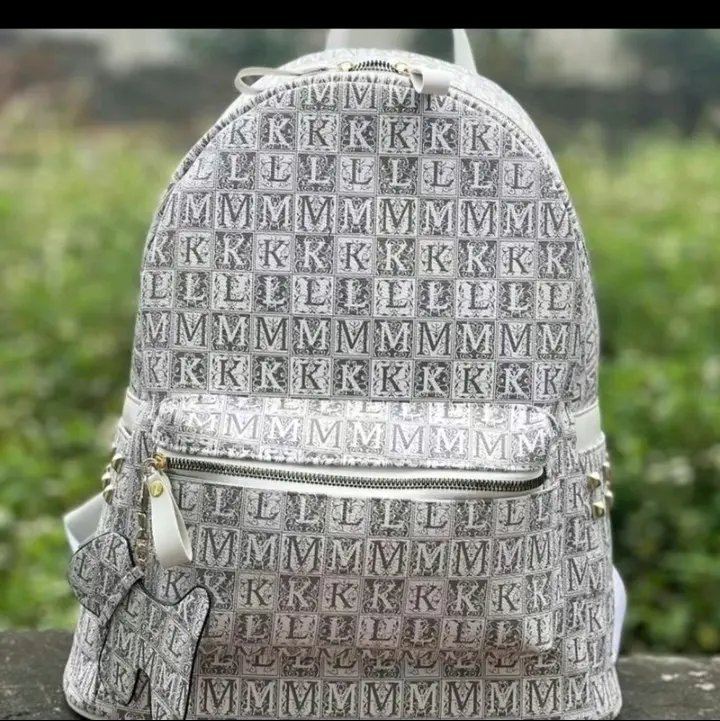 Balo kml quai nhỏ có tặng kèm cún đeo sau lưng 3 Màu hồng lâu trắng Backpack Đeo Vai Kem pang kim tuyến da size 40 balo  lmk