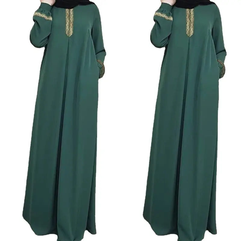 2025 Boutique Ethnic Print Loose Long Dress Foreign Trade Dress Muslim Ramadan 4