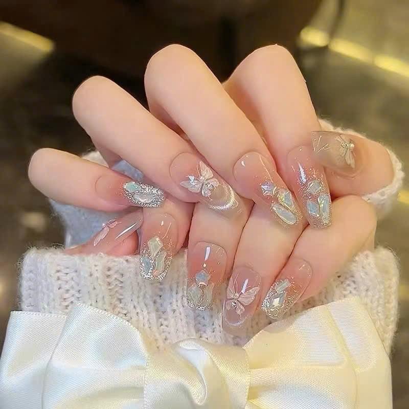 Mã M92 mẫu 24 nail giả mắt mèo cao cấp kèm keo