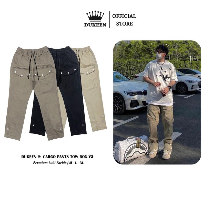 Quần Cargo Pants Tow Box V2 Nam Nữ Túi Hộp Ống Suông Chất Liệu Kaki Co Giãn 4c Đen/Be/Nâu Lạnh QD041 Menswear