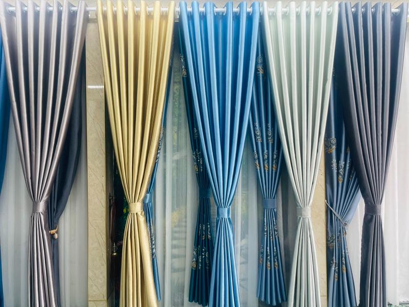  Rèm cửa kích thước lớn vải gấm bóng siêu đẹp hoa văn sắc nét chống nắng chống nhiệt 