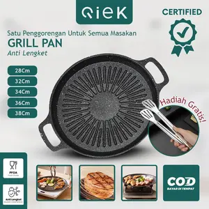 Qiek Wajan Grill Pan Anti Lengket Grill Pan BBQ Grill Pan Serbaguna Gril Pan  Premium