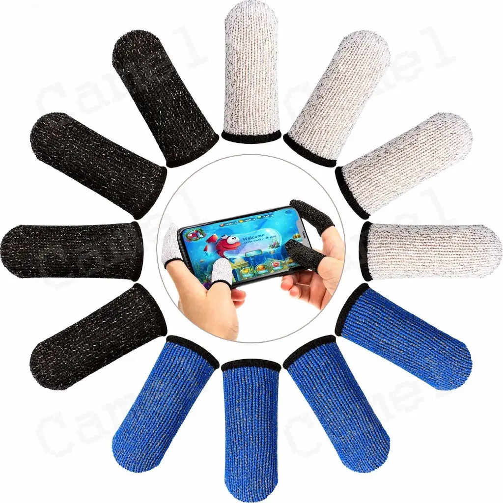 6Pairs Finger Sleeve Touch Screen Anti-Sweat Thumb Fingers Protector for Mobile Phone Games