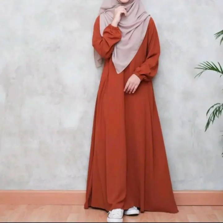 GAMIS POLOS bahan crinkle airflow Lebaran murah meriah
