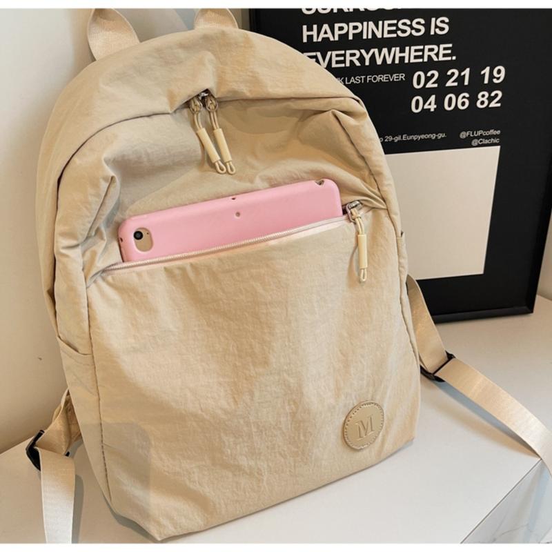 Product Introduction of Fashion Solid Color Lightweight Backpack Nylon Soft Shoulder Bag Large Capacity Travel Backpack 11