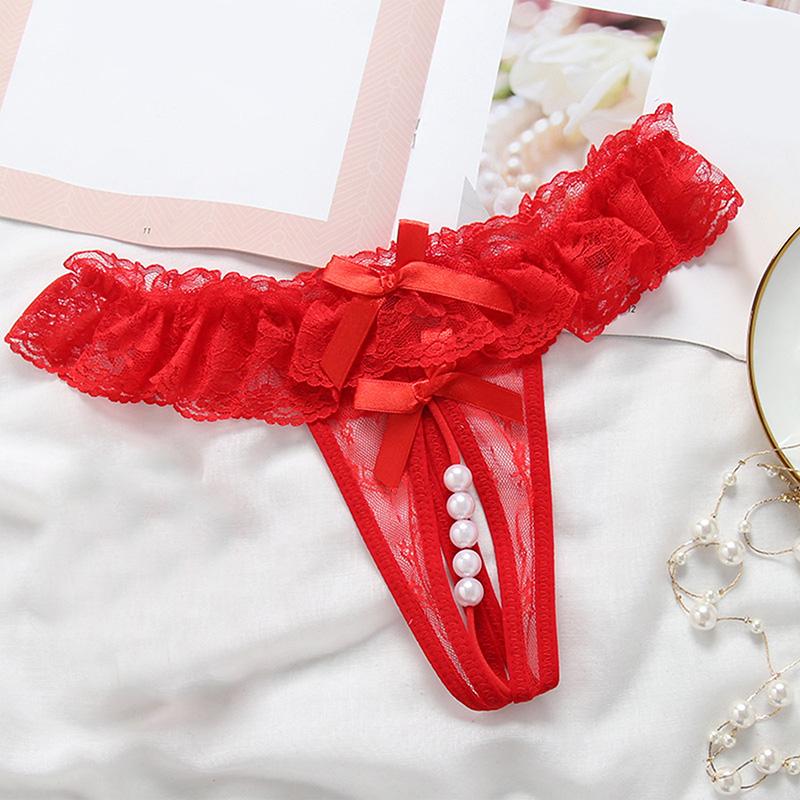 Quần Lót Dây G-String Phong Cách Hàn Quốc - Thiết Kế Đáy Mở Ren Cao Cấp Đính Ngọc Trai (Size M/L/XL, 6 Màu) 5