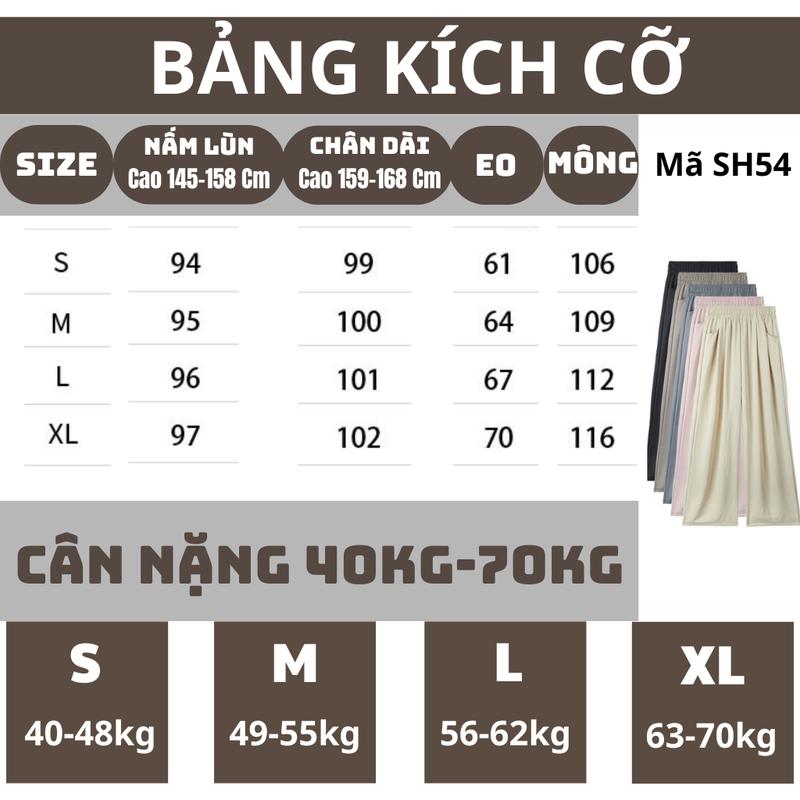 Product Introduction of Quần Ống Rộng Nấm Lùn Vải Lụa Băng Thoáng Mát, Quần Gió Nữ Cạp Chun Cao Cấp Lên Dáng Siêu Xinh Ong Women MS54 0