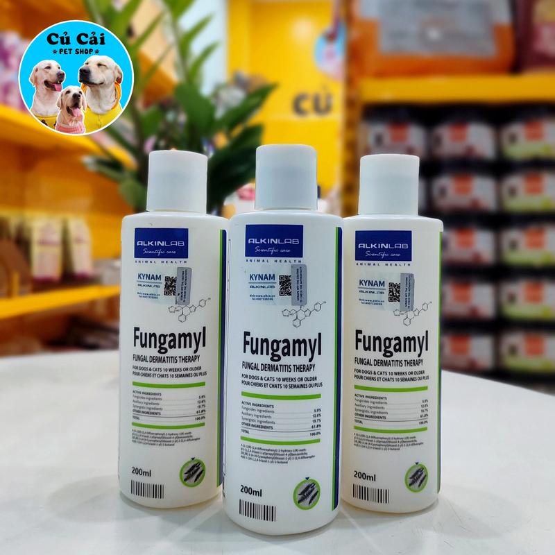 Sữa tắm nấm gàu chó mèo Alkin Fungamyl chuyên trị nấm da