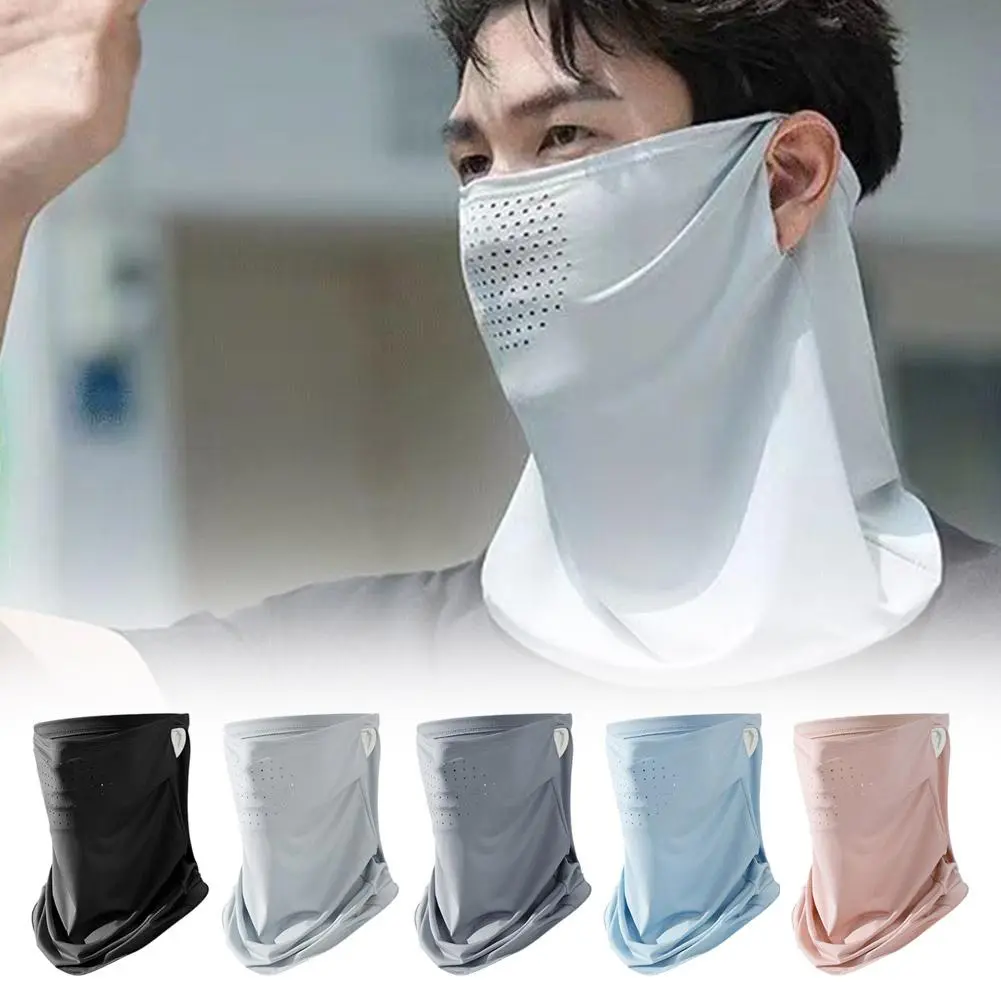 Summer Sun Ice Silk Mask Air Vent Neck One Hanging Quick Sun Bib Riding And Dry Quick A2A1