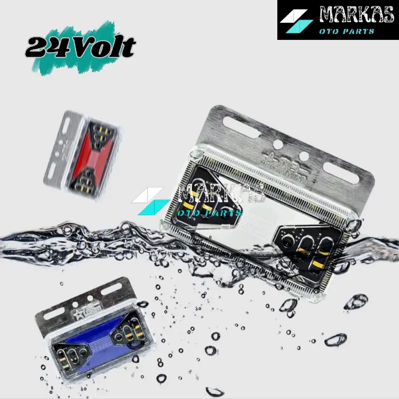 Lampu Led Samping Bak Truk Variasi 24volt Model Kotak 30Led Sein Running Light Waterside 1