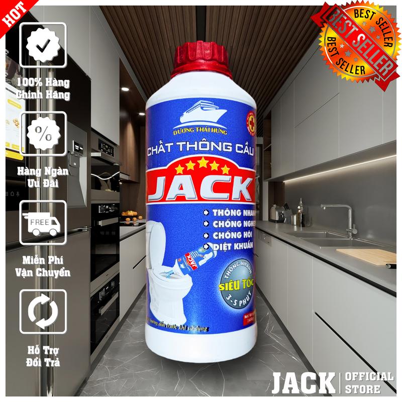 Chất Thông Bồn Cầu Siêu Mạnh JACK 1,6 Lít Thông Tắc, Làm Sạch Nhanh Chóng Đường Ống Tắc Nghẽn