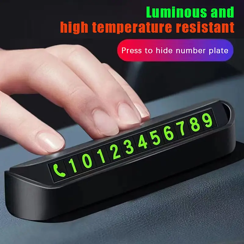 Thẻ đỗ xe tạm thời, thẻ đỗ xe ô tô phát sáng, biển số điện thoại, thẻ dừng đỗ xe ô tô, phụ kiện ô tô, số điện thoại di động
