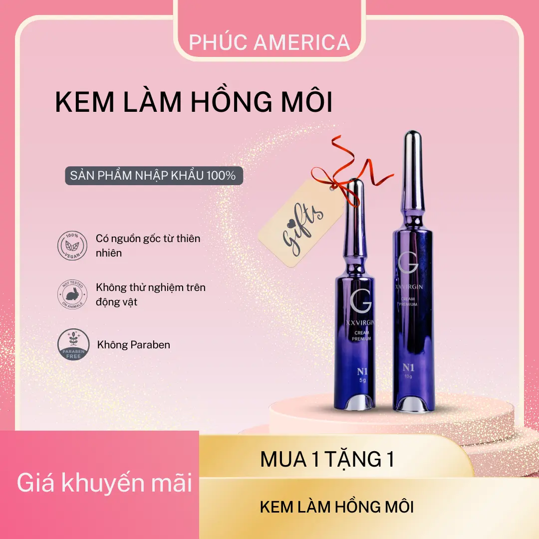 MUA MỘT TẶNG MỘT KEM KHỬ LÀM HỒNG MÔI XXVIRGIN (5ml) Nữ Women dưỡng mềm mịn môi giúp môi sáng hồng , kem dưỡng với chất kem mịn màng dễ thấm dưỡng cho môi mềm mịn như môi em bé Cho Bé Làm Đẹp Da