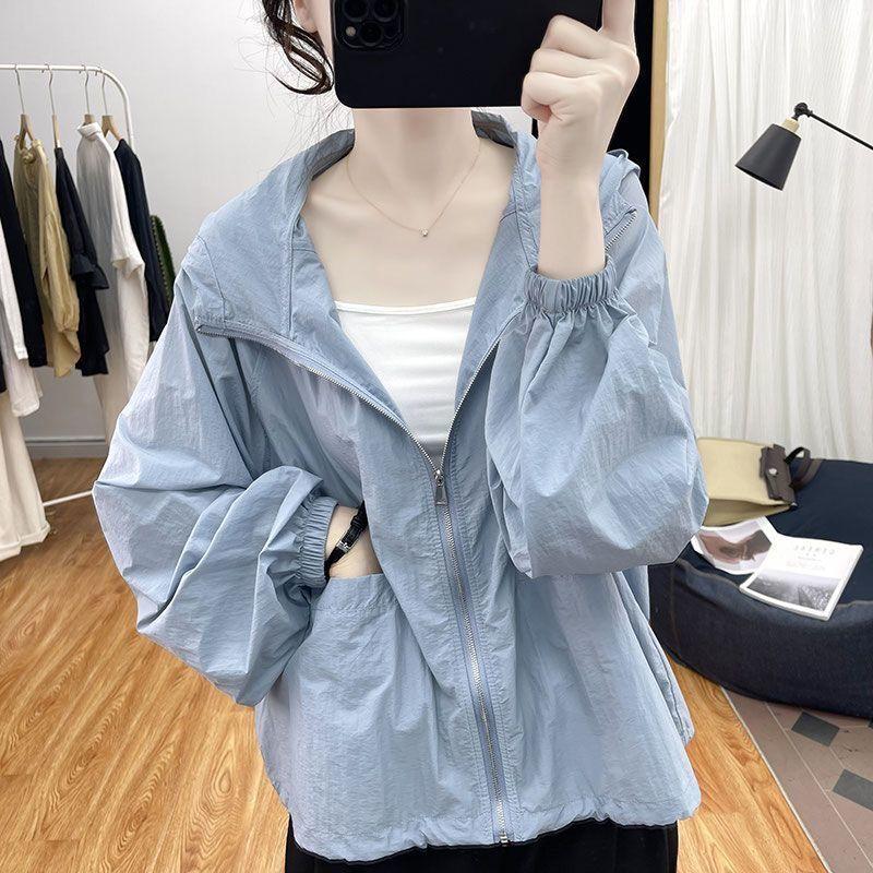 Áo Khoác Chống Nắng, Mỏng Và Có Mũ Trùm Đầu, Dáng Rộng, Dành Cho Nữ, Phong Cách Hàn Quốc, Chống Tia Cực Tím, Áo Cardigan, Áo Mặc Bên Ngoài Dễ Phối Đồ, Người Được Thu Thập 18k, Thích Hợp Cho Mùa Hè 2024 2