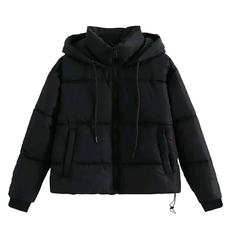Jaket Puffer Crop Wanita Soft Parasut Waterproof Jaket Winter Crop Wanita  Jaket gelambung  Musim Dingin Panjang Nyaman 2