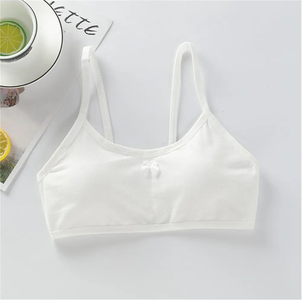 Áo Ngực Cotton, Cho Bé Gái Tuổi Teen, Thoải Mái, Màu Trơn Đệm Có Thể Tháo Rời Thích Hợp Cho Thời Kỳ Phát Triển Đồ Lót, Áo Vest Nhỏ Chất Lượng Tốt, Thoáng Khí, Thích Hợp Cho Nữ 12-16 Tuổi