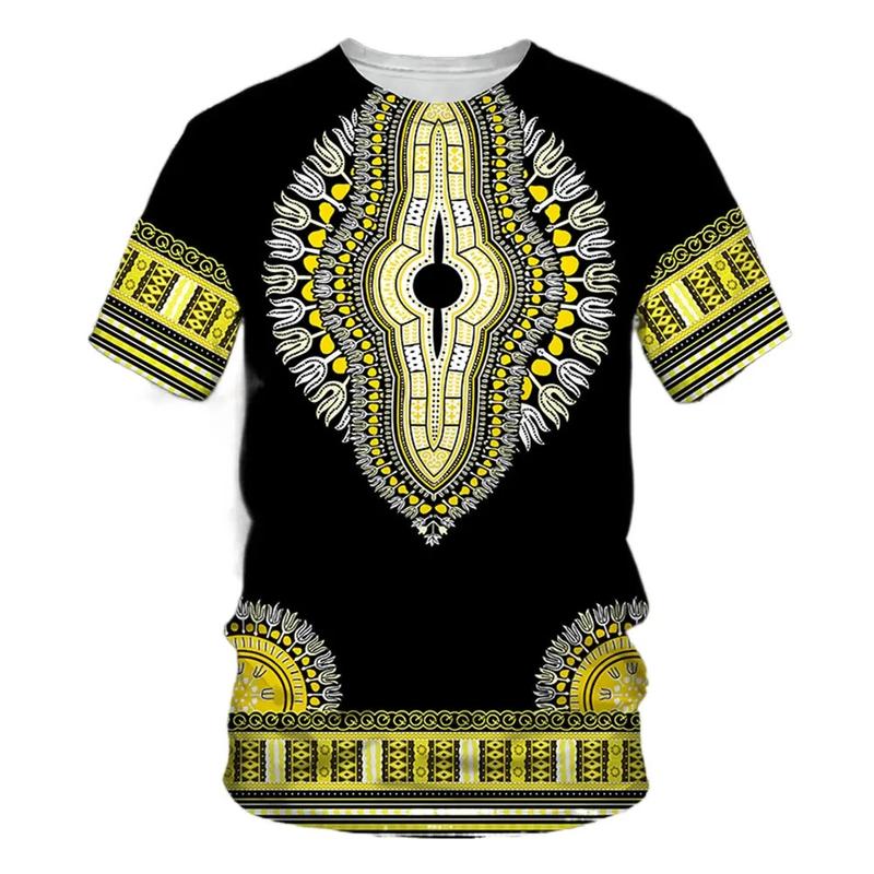 Product Introduction of New Summer African Ethnic Style Pattern 3D Print T-Shirts Men Women Tshirt Short Sleeve Oversized Harajuku Tee Top Kid 3D Thai floral print 16