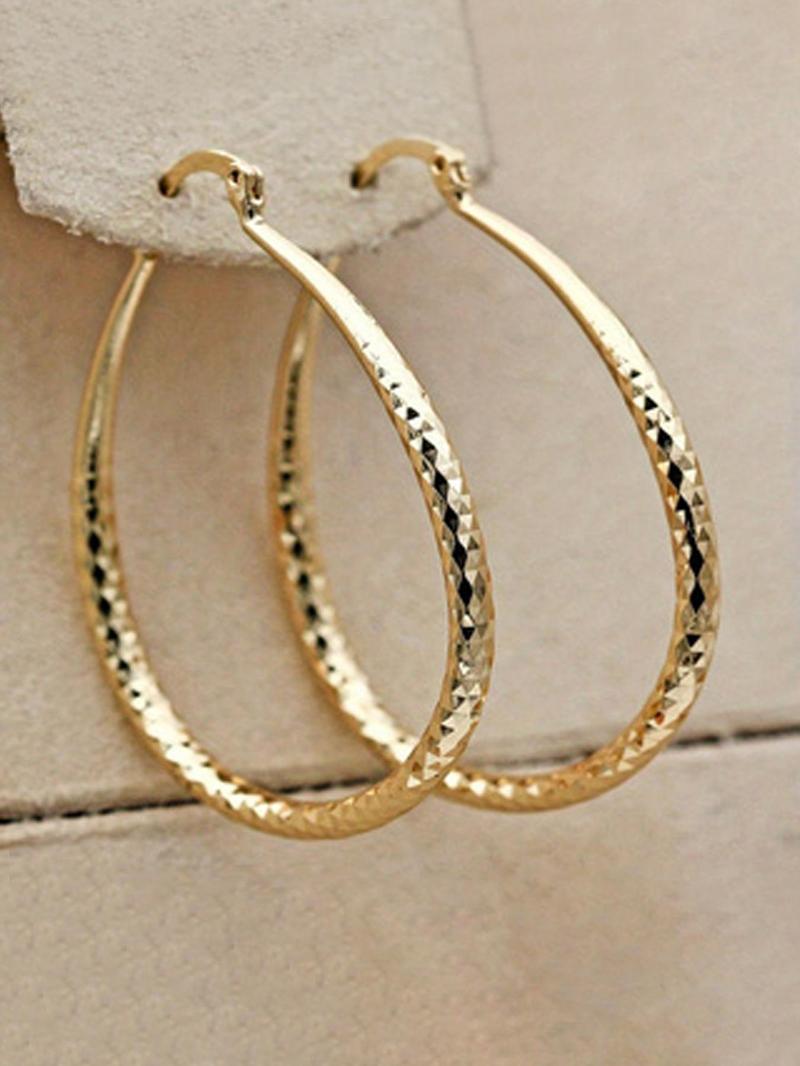 Product Introduction of Women's Elegant Texture Metal Design Hoop Earrings, Exquisite Trendy Hoop Earrings, Gorgeous Jewelry As Birthday Gift for Girlfriend 5