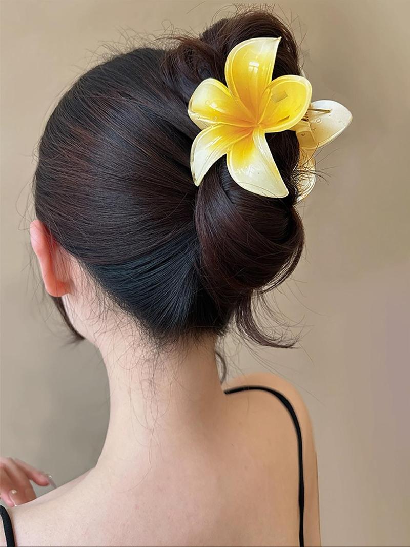 Product Introduction of Simple Flower Design Hair Claws, Casual and Versatile Hair Accessories for Women, Minimalist Headwear Suitable for Beach Vacation Daily Use Christmas Gift Claw Clips 13