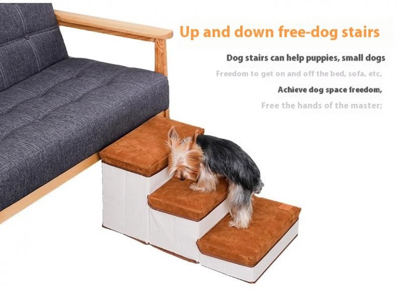 Product Introduction of 【SG Pet Supplies】Dog stairs Pet foldable stairs with storage and house mat bed ramp slope step dog stair puppy ladder climb 29026784195 1