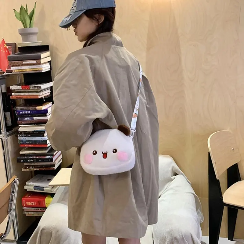 Túi Đeo Chéo Hình Gấu Anime, Phong Cách Kawaii Ví Đựng Đồ Mềm Hoạt Hình, Ví Nhồi Bông Và Bồng Bềnh Dành Cho Phụ Nữ Và Trẻ Em Gái Bag Tote Nhung Chữ Nhật 6