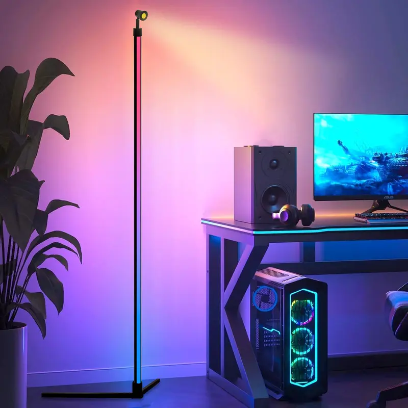 Smart RGBIC LED Corner Floor Lamp, USB Powered APP & Remote Control LED Ambient Night Light, Desk Lamp for Home Decoration, Live Decorative Light, Gaming Light 8