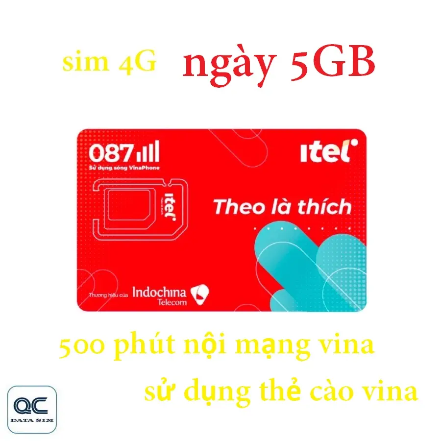 Sim 4G itel vina mỗi ngày 5GB gọi vina miễn phí 0d